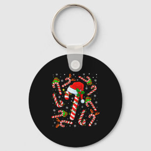 Christmas Candy Cane Santa Hat Reindeer Funny Xmas Key Ring