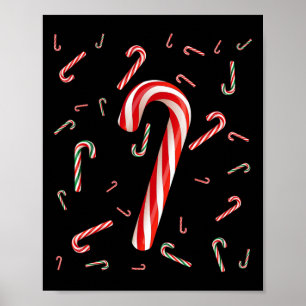 Christmas Candy Cane Santa Hat Xmas Holiday Boys G Poster