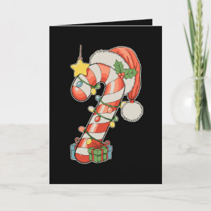 Christmas Candy Cane Santa Hat Xmas Holiday Season Card
