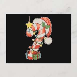 Christmas Candy Cane Santa Hat Xmas Holiday Season Postcard