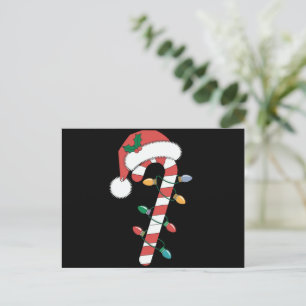 Christmas Candy Cane Santa Xmas Kids  Holiday Postcard