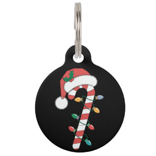 Christmas Candy Cane Santa Xmas Kids  Pet Tag