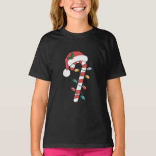 Christmas Candy Cane Santa Xmas Kids T-Shirt
