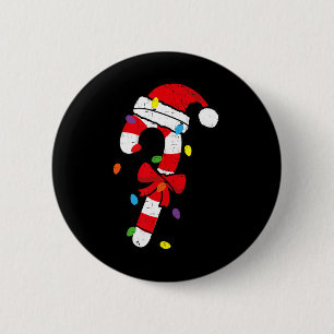 Christmas Candy Cane Santa Xmas Kids Toddler Youth 6 Cm Round Badge