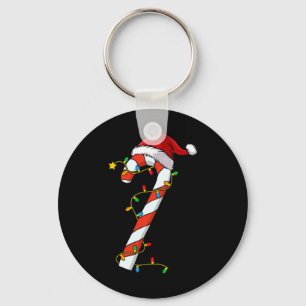 Christmas Candy Cane Santa Xmas Kids Toddler Youth Key Ring