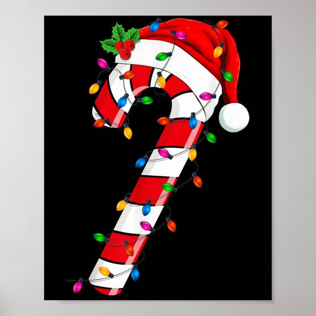 Christmas Candy Cane Santa Xmas Kids Toddler Youth Poster (Front)
