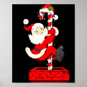 Christmas Candy Cane Santa Xmas Kids Toddler Youth Poster
