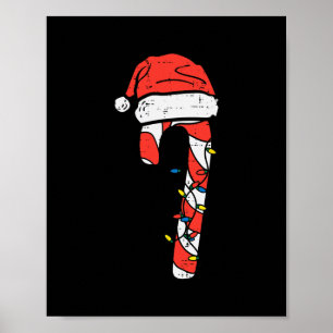 christmas candy cane santa xmas kids toddler youth poster