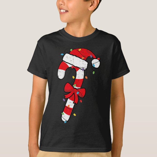 Christmas Candy Cane Santa Xmas Kids Toddler Youth T-Shirt (Front)