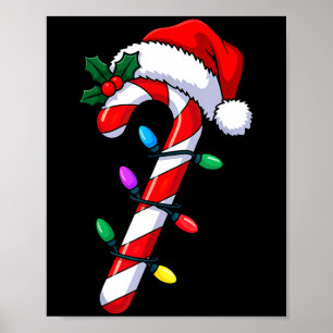 Christmas Candy Cane Santa Xmas  Poster