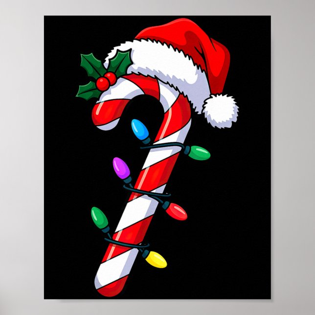 Christmas Candy Cane Santa Xmas  Poster (Front)