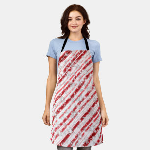 Christmas Candy Cane Snowflakes Sparkles Apron