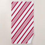Christmas candy cane stripe beach towel<br><div class="desc">Christmas Candycane stripe red peppermint designsbyheathermyers</div>