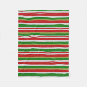 Christmas Candy Cane Stripe Fleece Blanket
