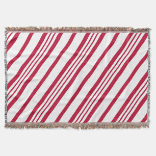Christmas Candy Cane Stripe Throw Blanket