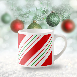Christmas Candy Cane Stripes ID259 Espresso Cup