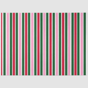 Christmas Candy Cane Stripes in Pink Green and Red Tissue Paper