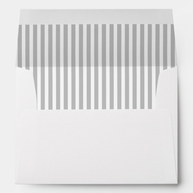 Christmas Candy Cane Stripes in White and Silver Envelopes (Back (Bottom))