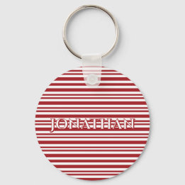 Christmas Candy Cane Stripes Key Ring