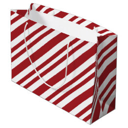 Christmas Candy Cane Stripes Large Gift Bag