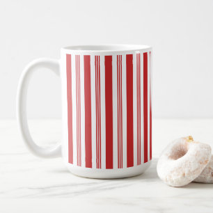Christmas Candy Cane Stripes, Red, White Coffee Mug