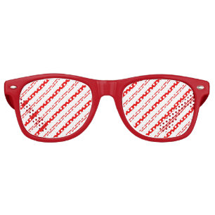 Christmas Candy Cane Swirl Red Sunglasses