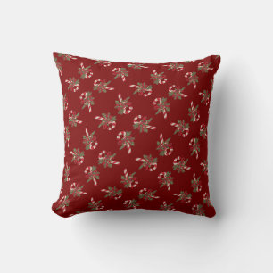 Christmas Candy Cane With Decorative Ribbon Cushion