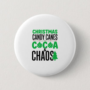 Christmas Candy Canes Cocoa Chaos Design 6 Cm Round Badge