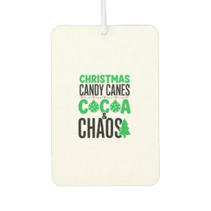 Christmas Candy Canes Cocoa Chaos Design Car Air Freshener