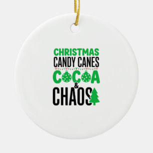Christmas Candy Canes Cocoa Chaos Design Ceramic Tree Decoration
