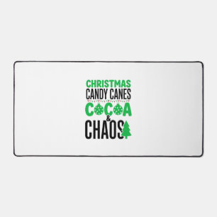 Christmas Candy Canes Cocoa Chaos Design Desk Mat