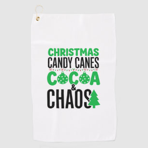 Christmas Candy Canes Cocoa Chaos Design Golf Towel