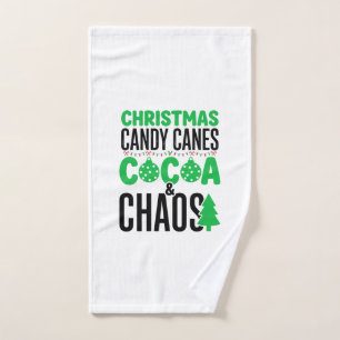 Christmas Candy Canes Cocoa Chaos Design Hand Towel