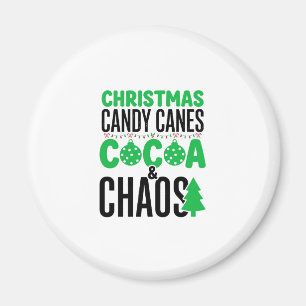 Christmas Candy Canes Cocoa Chaos Design Magnet