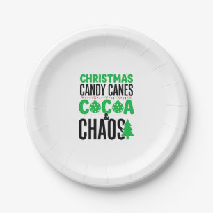 Christmas Candy Canes Cocoa Chaos Design Paper Plate