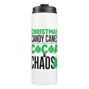 Christmas Candy Canes Cocoa Chaos Design Thermal Tumbler