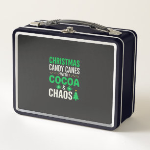 Christmas Candy Canes Cocoa Chaos Holiday Metal Lunch Box