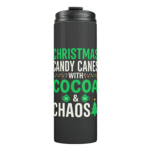 Christmas Candy Canes Cocoa Chaos Holiday Thermal Tumbler
