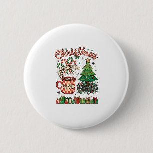 Christmas Candy Canes Cocoa Chaos Tree Mug Present 6 Cm Round Badge