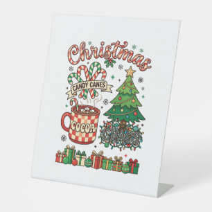 Christmas Candy Canes Cocoa Chaos Tree Mug Present Pedestal Sign