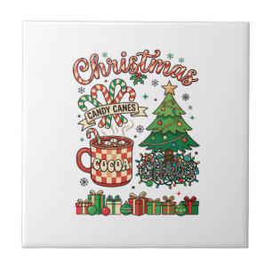 Christmas Candy Canes Cocoa Chaos Tree Mug Present Tile