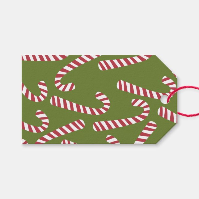 Christmas Candy Canes Gift Tag (Front (Horizontal))