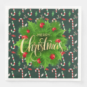 Christmas Candy Canes Napkin