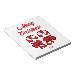 Christmas Candy Canes Notepad (14 cm x 15.2 cm)