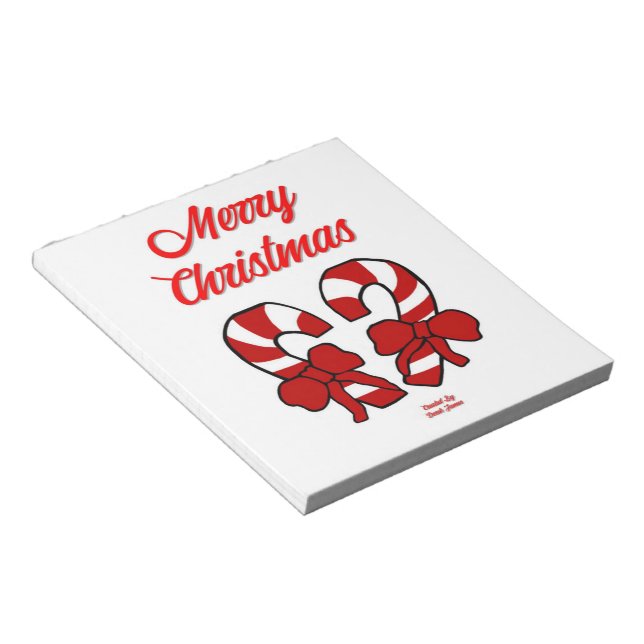 Christmas Candy Canes Notepad (14 cm x 15.2 cm) (Angled)