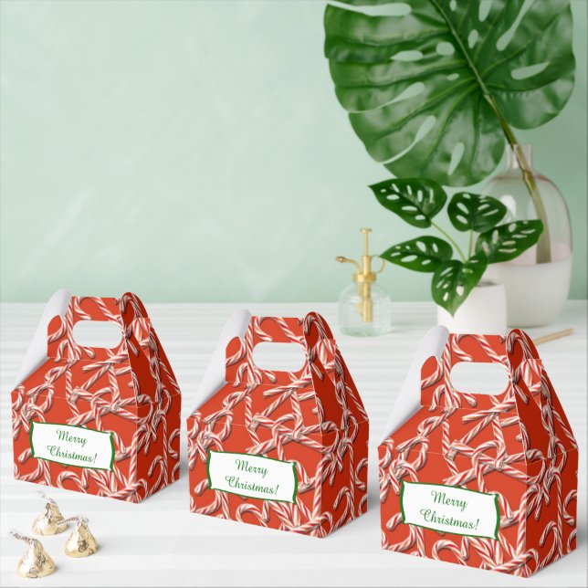 Christmas Candy Canes Pattern Favour Box (Multiple)