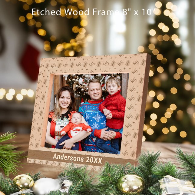 Christmas Candy Canes & Presents Pattern Name 10x8 Etched Frames (Christmas Candy Canes & Presents Pattern Name 10x8 Etched Frames)