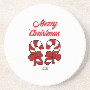 Christmas Candy Canes Sandstone Coaster