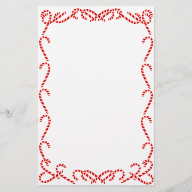 Christmas Candy Canes Stationery (Front)