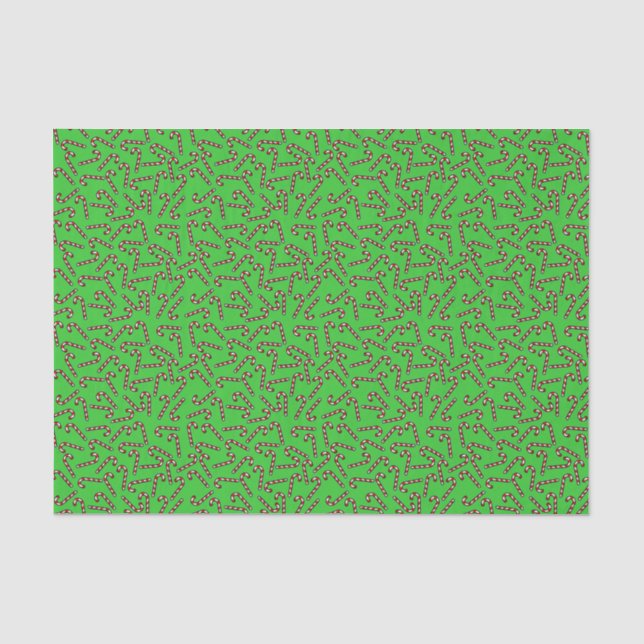Christmas Candy Canes Tissue Paper (Front)